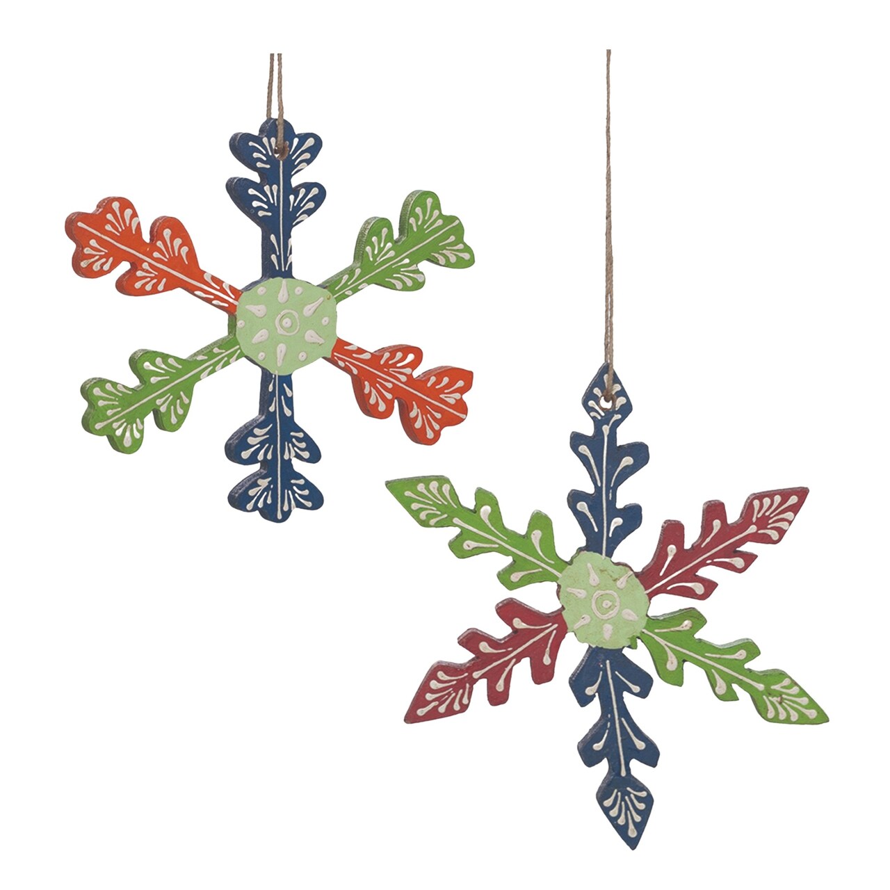 Melrose Snowflake Christmas Ornaments - 5.5" - Multi-Color - Set of 6